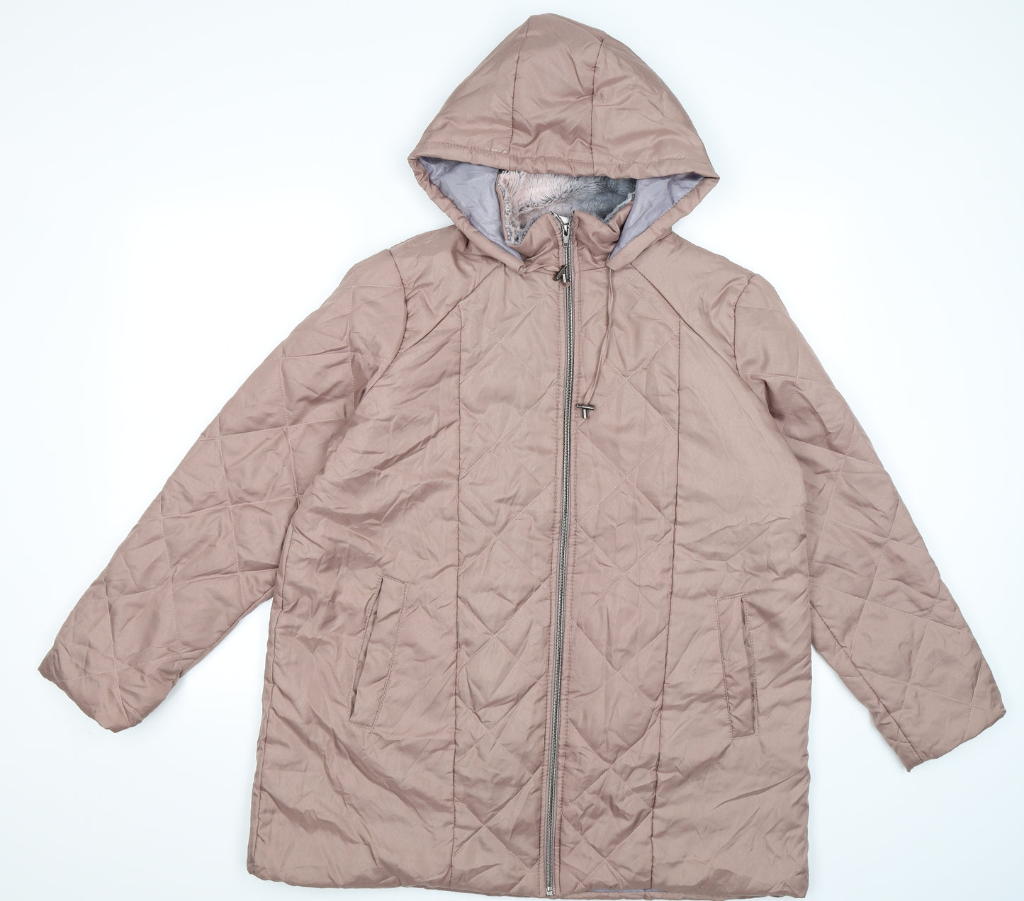Anne De Lancay Womens Pink   Quilted Jacket Size M