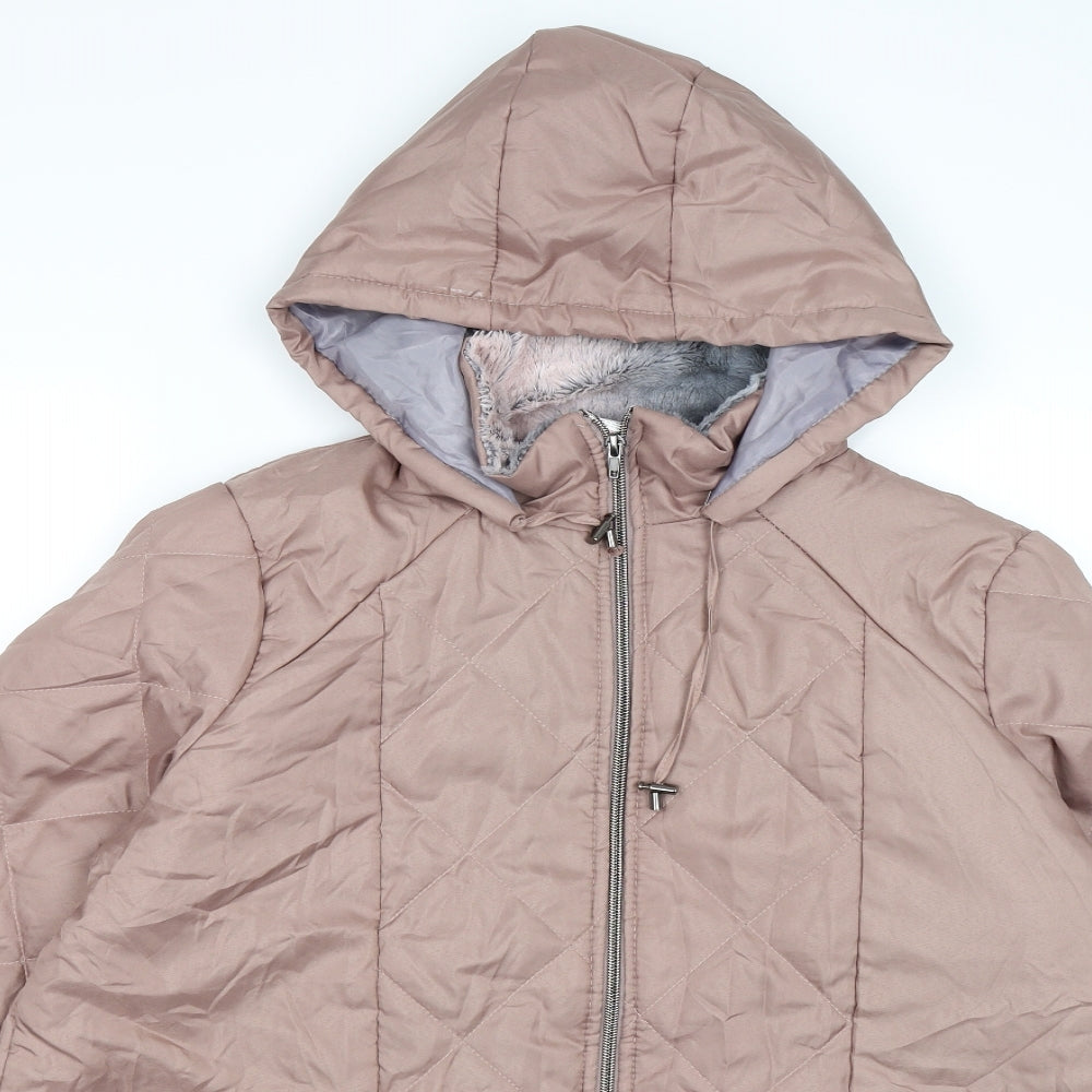 Anne De Lancay Womens Pink   Quilted Jacket Size M