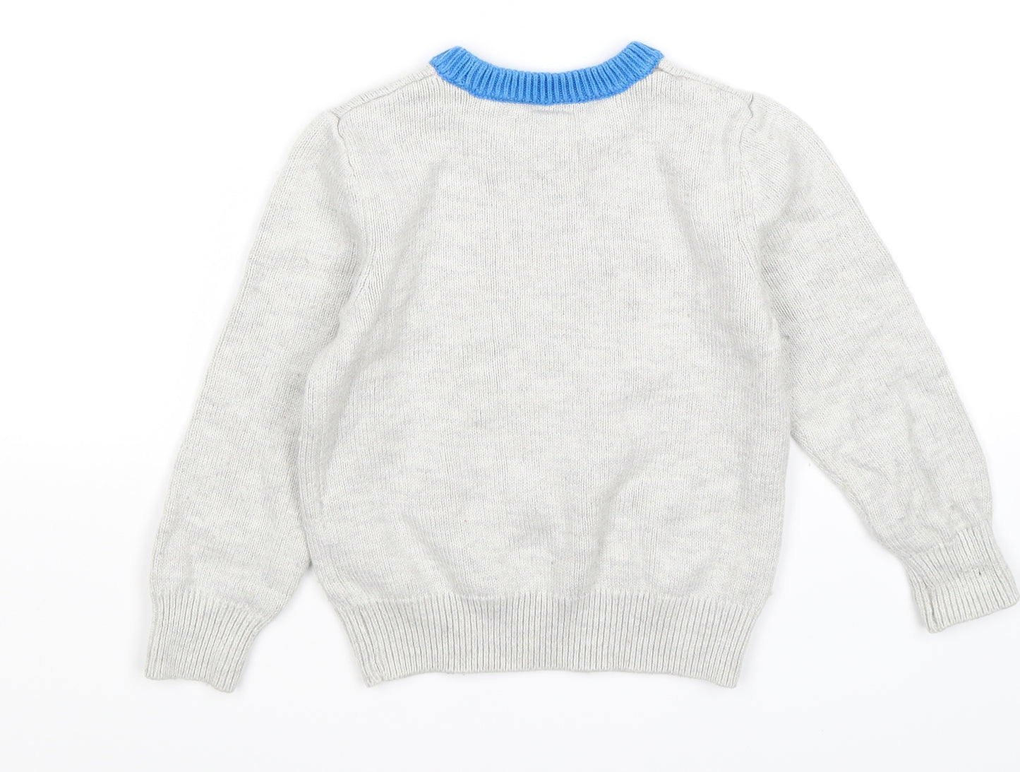 Gap Boys Grey  Knit Pullover Jumper Size 3 Years  - halloween monster