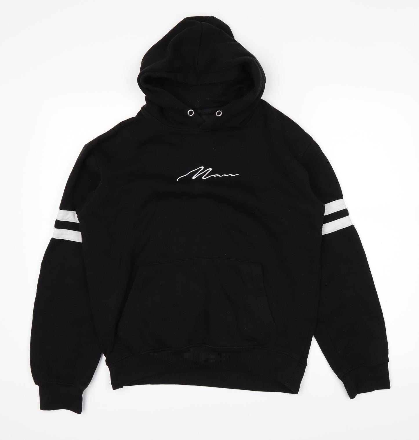 Boohoo Mens Black   Pullover Hoodie Size M