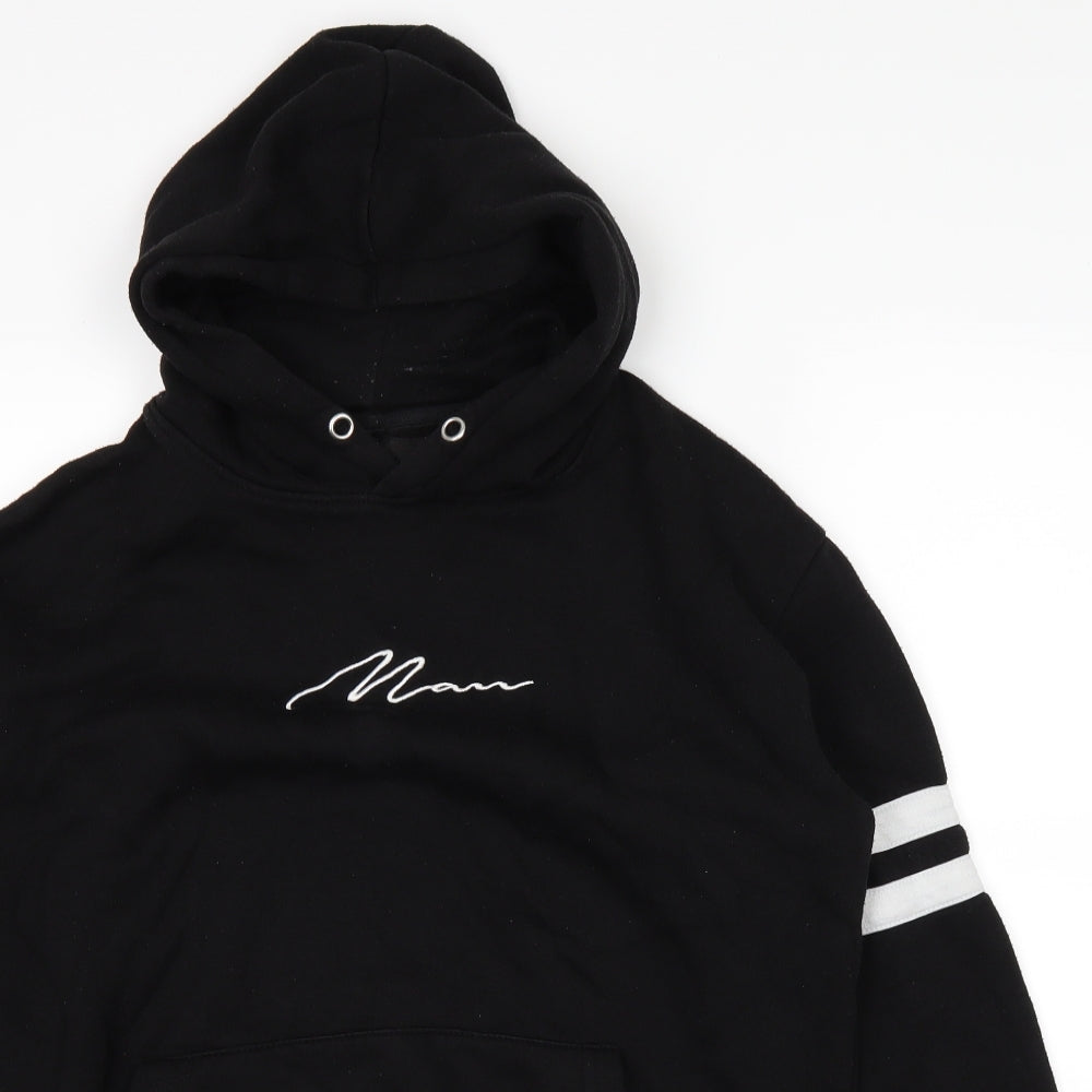 Boohoo Mens Black   Pullover Hoodie Size M