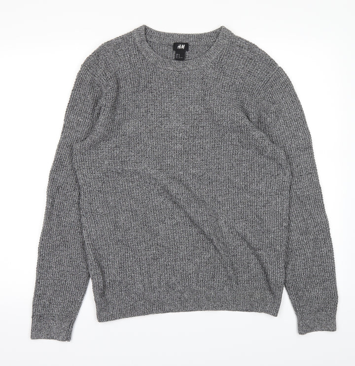 H&M Mens Grey Pullover Jumper Size M