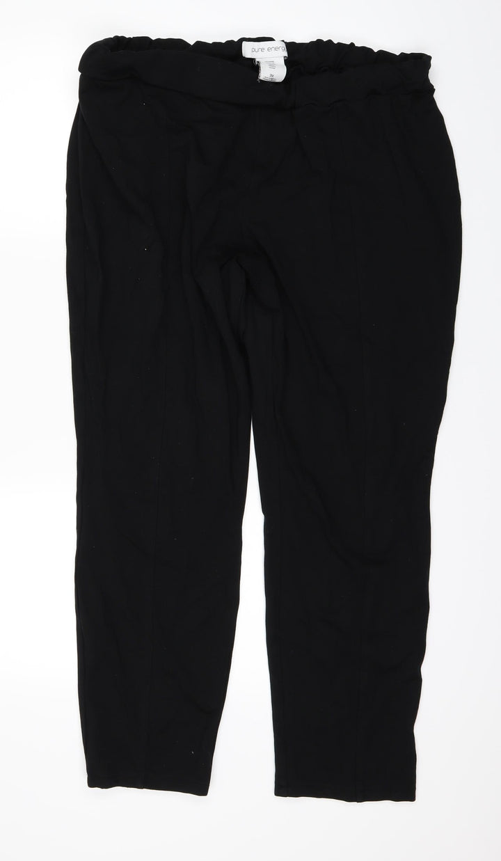 Pure Energy Womens Black   Trousers  Size 3XL L26 in