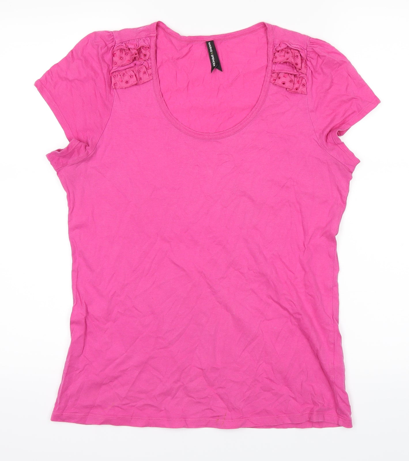 Marks and Spencer Womens Pink   Basic T-Shirt Size 14