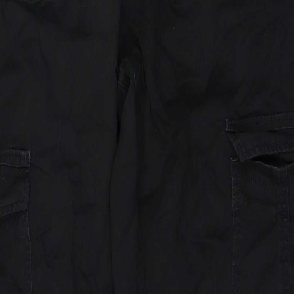 dENIM cO Mens Black   Cargo Trousers Size 36 L32 in