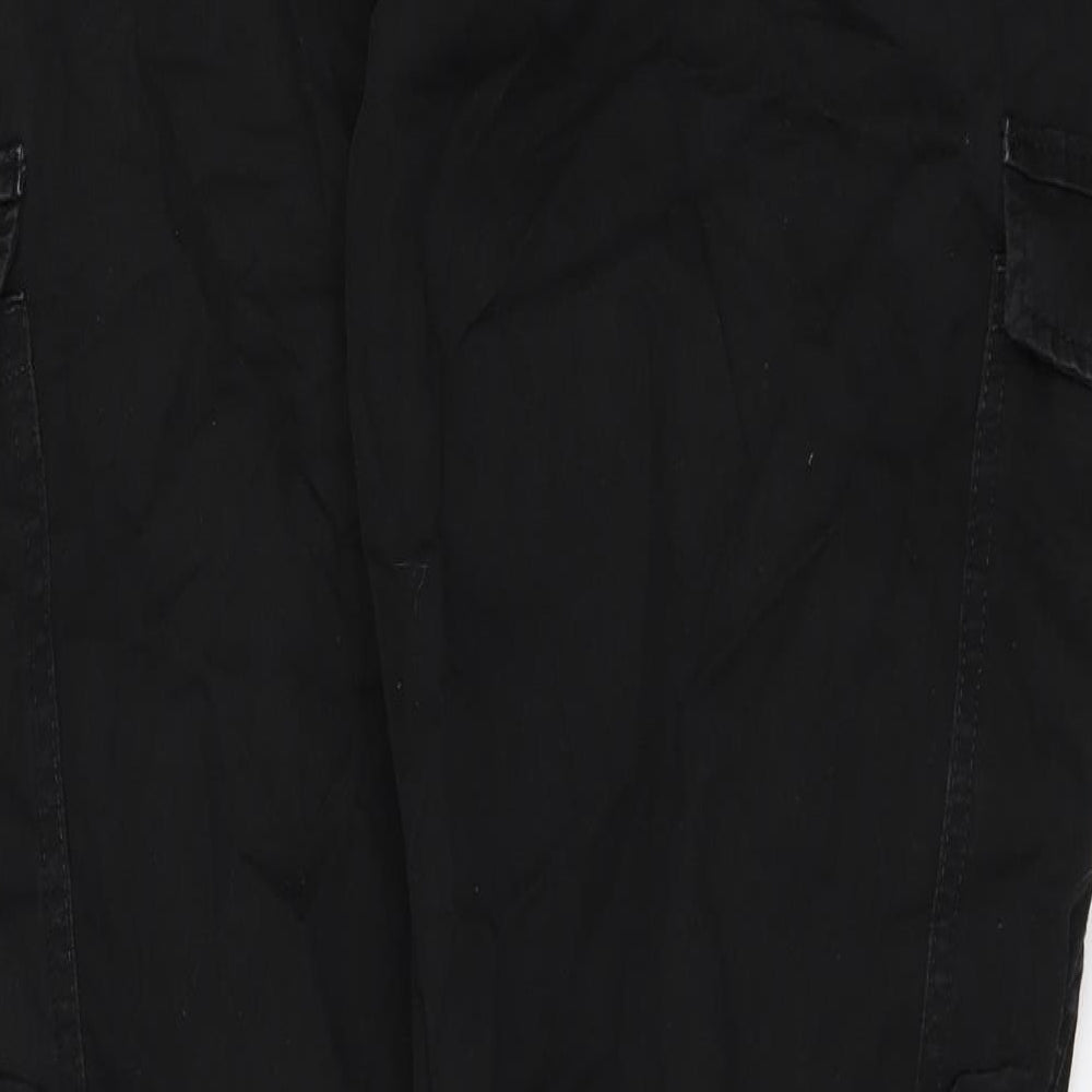 dENIM cO Mens Black   Cargo Trousers Size 36 L32 in