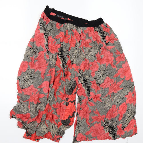Topshop Womens Pink Floral  Paperbag Shorts Size 10