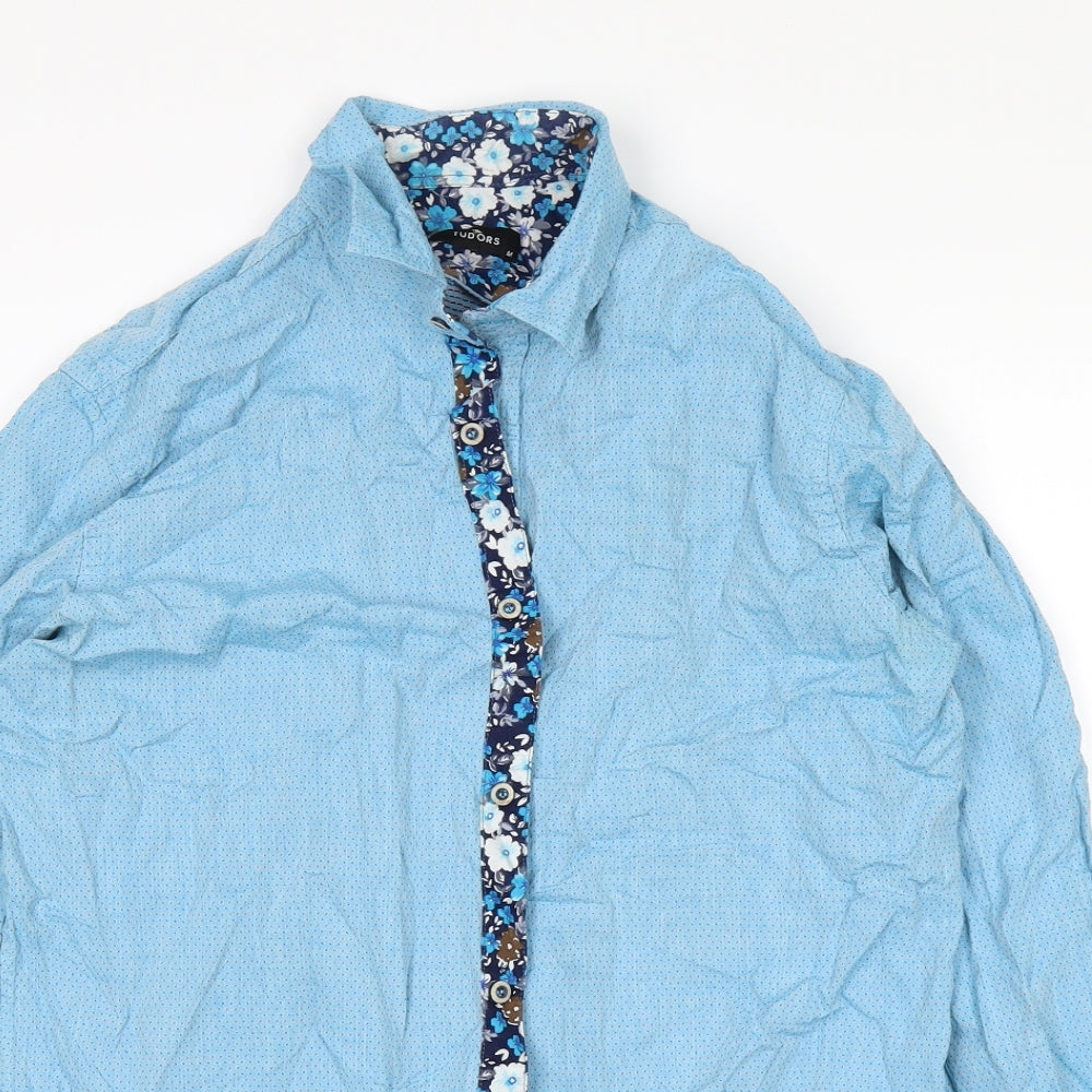 tudors Mens Blue    Dress Shirt Size M