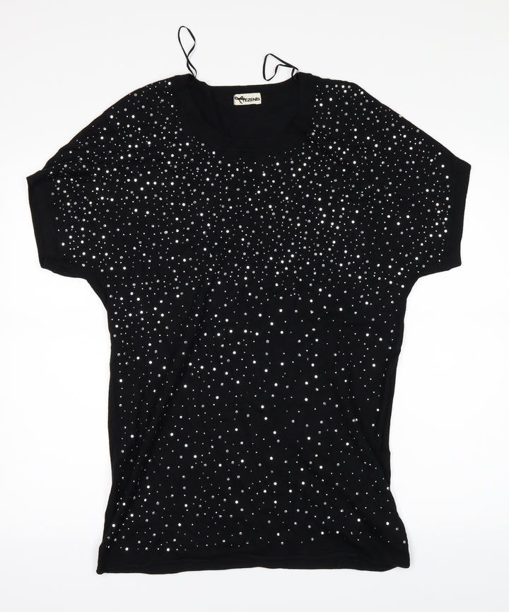 Tezenis Womens Black Polka Dot  Basic T-Shirt Size M