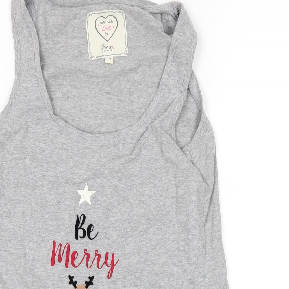 boux Womens Grey   Basic Tank Size 12