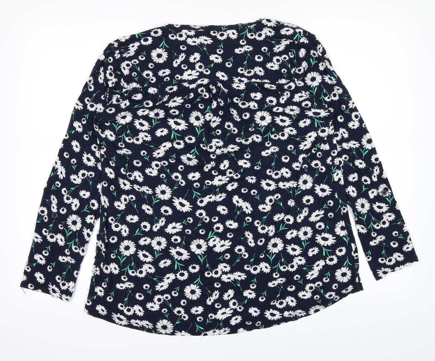 TU Womens Blue Floral  Basic T-Shirt Size 18