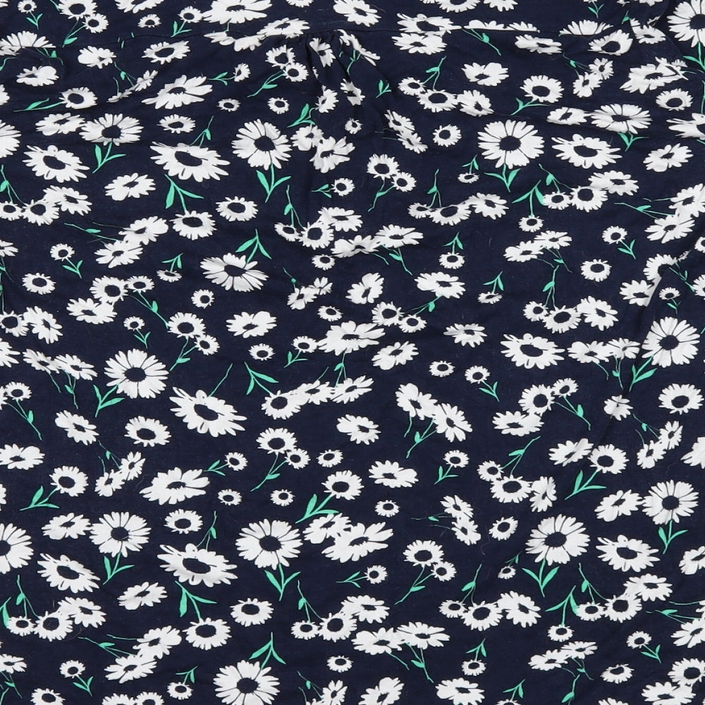 TU Womens Blue Floral  Basic T-Shirt Size 18