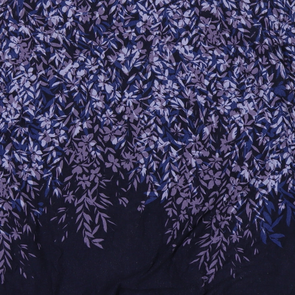 Marks and Spencer Womens Purple Floral  Basic T-Shirt Size 12