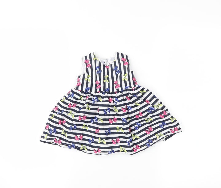 Early days Girls Black Striped  Fit & Flare  Size 3-6 Months