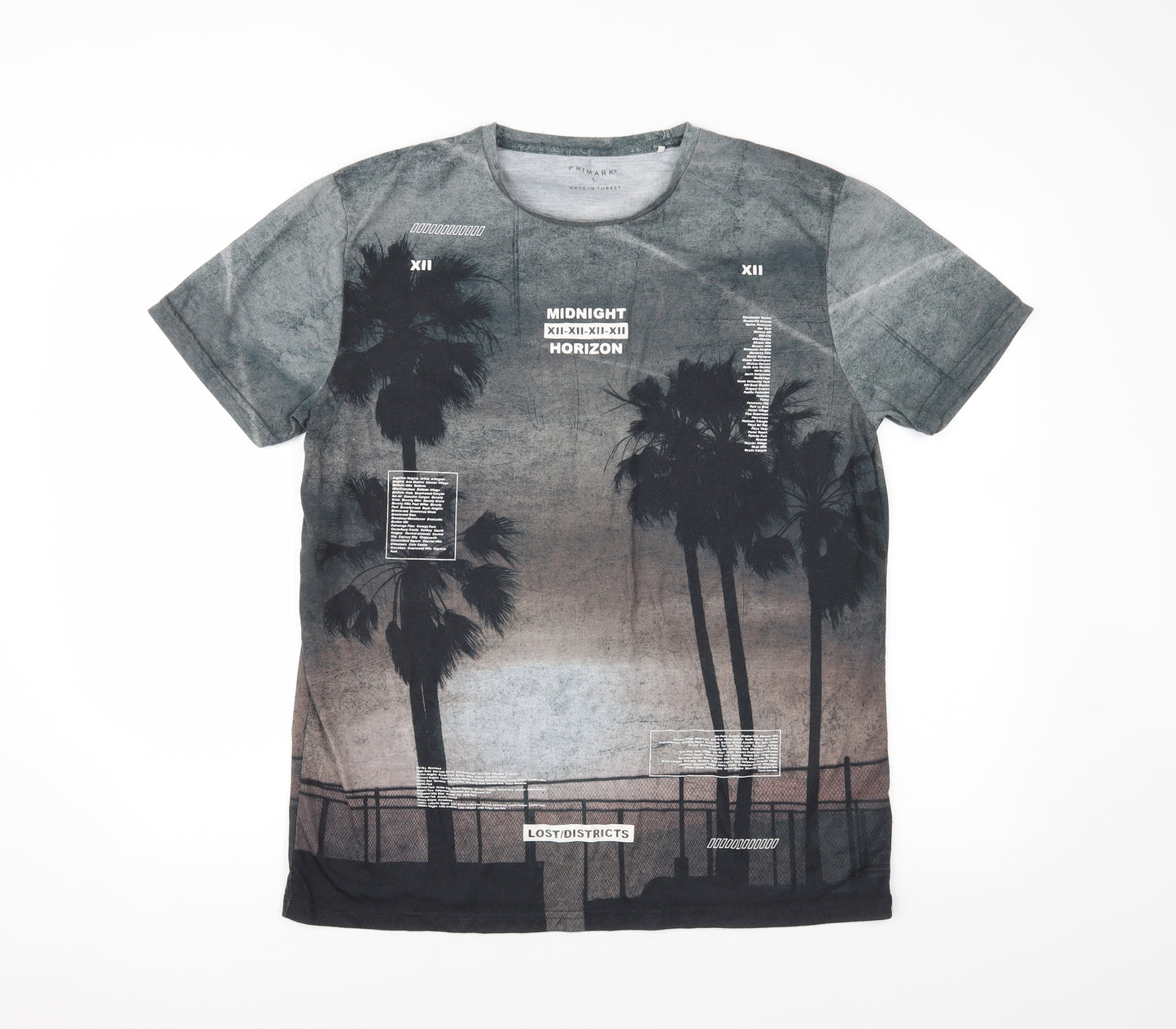 Primark Mens Grey    T-Shirt Size L