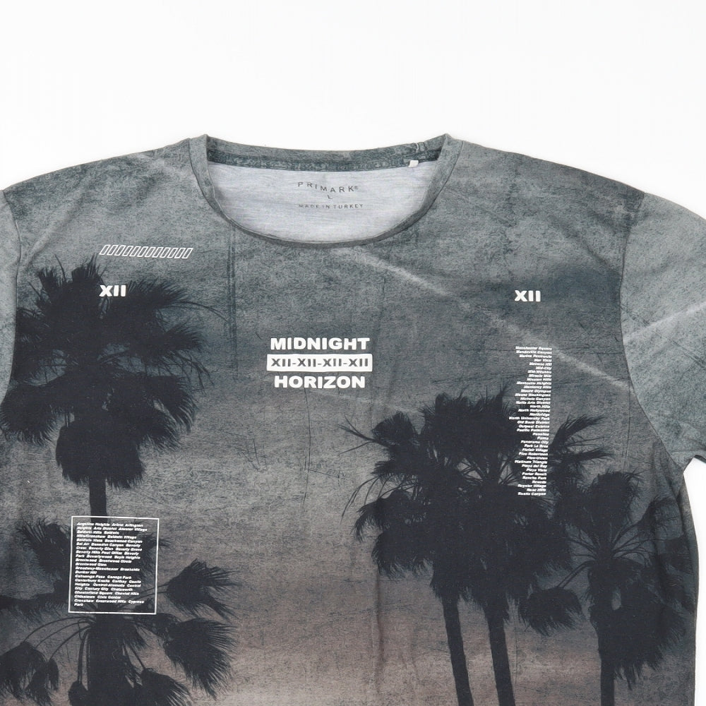 Primark Mens Grey    T-Shirt Size L