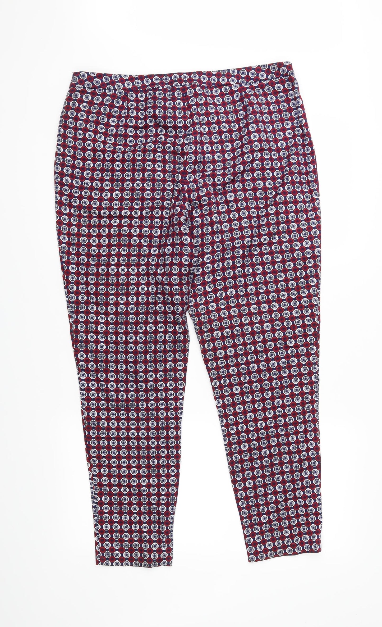 George Womens Red   Cropped Trousers Size 12 L27 in