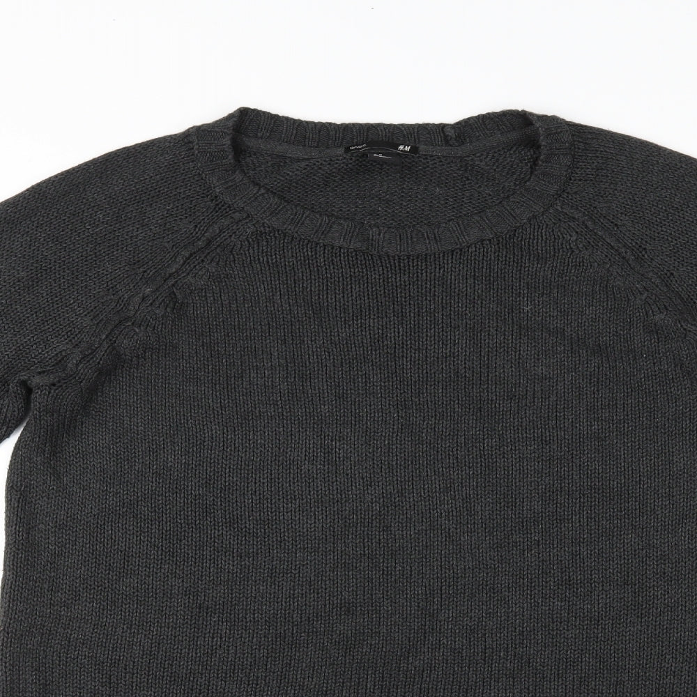 H&M Womens Grey   Pullover Jumper Size M