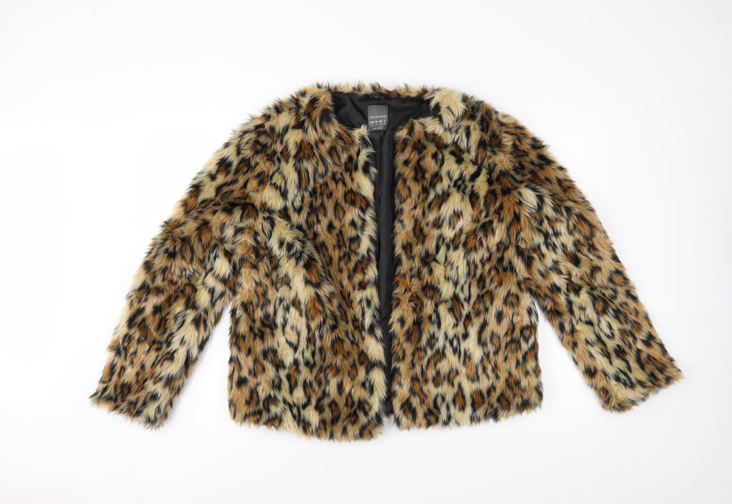 Primark Womens Brown Animal Print  Jacket Coat Size 14