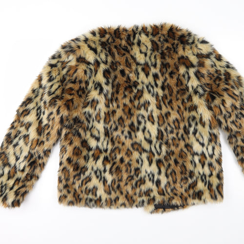 Primark Womens Brown Animal Print  Jacket Coat Size 14