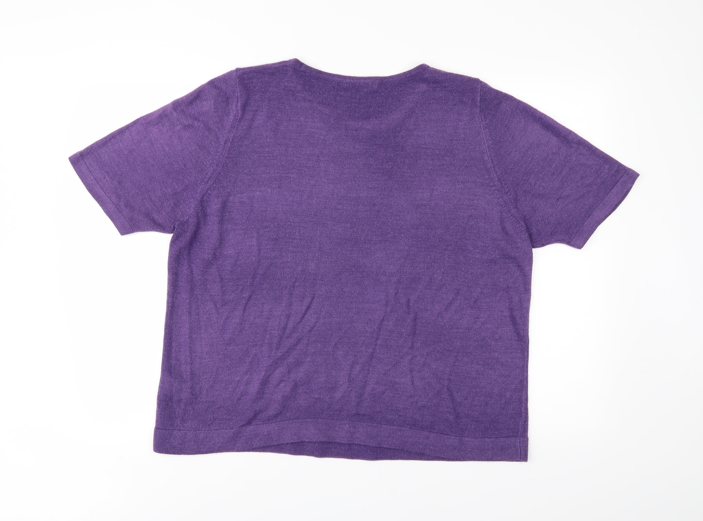 M&S Womens Purple   Basic T-Shirt Size 20