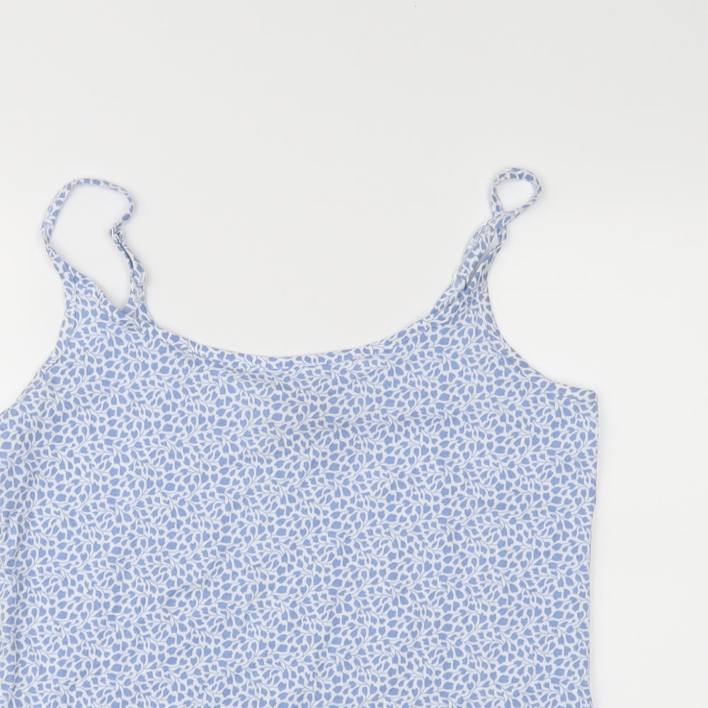 M&S Womens Blue Floral  Basic Tank Size 14