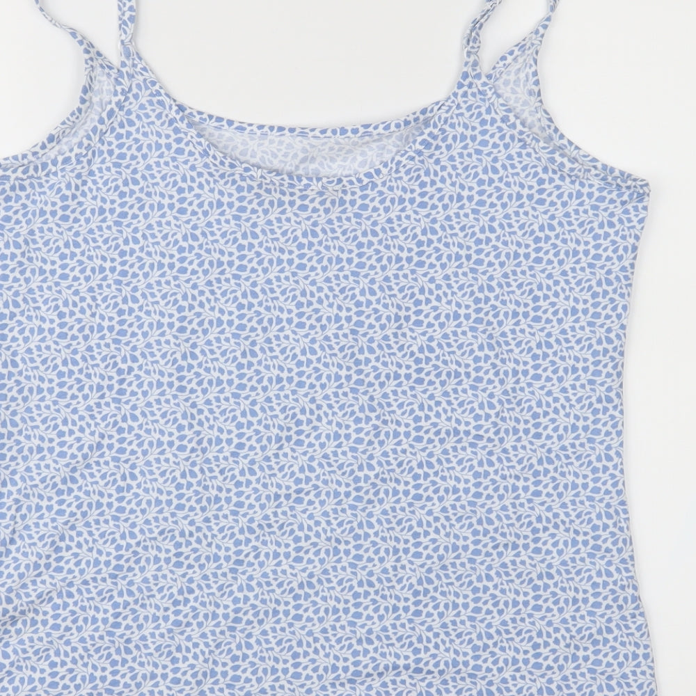 M&S Womens Blue Floral  Basic Tank Size 14