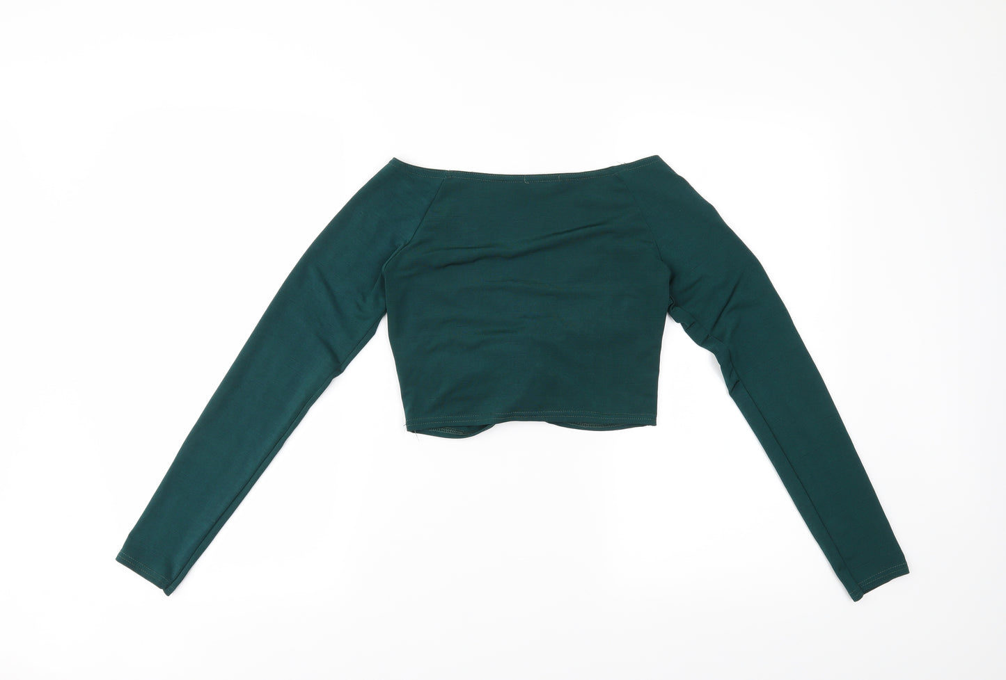 PRETTYLITTLETHING Womens Green   Cropped Blouse Size 10