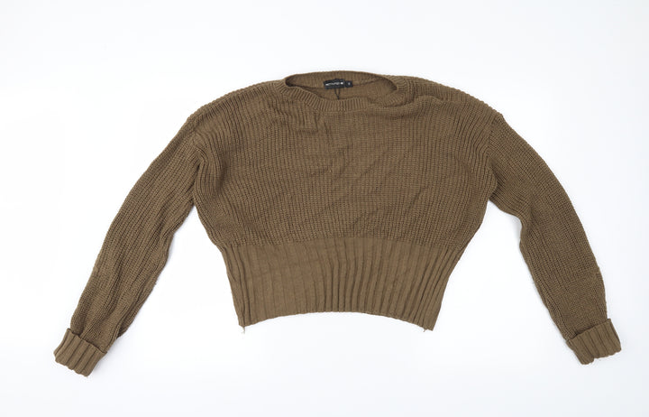 PRETTYLITTLETHING Womens Brown Pullover Jumper Size M