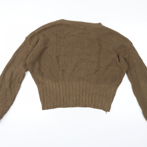 PRETTYLITTLETHING Womens Brown   Pullover Jumper Size M