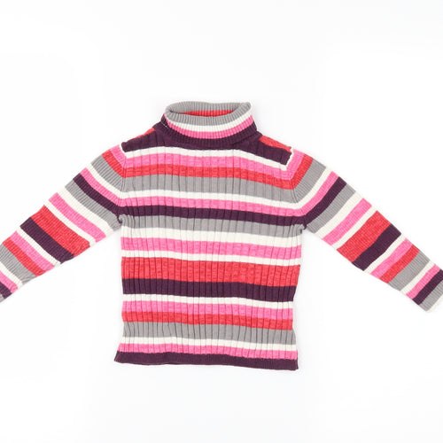 George Girls Orange Striped  Pullover Jumper Size 12-18 Months
