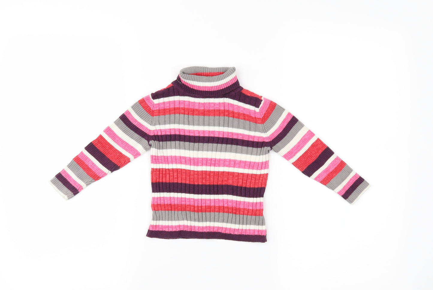 George Girls Orange Striped  Pullover Jumper Size 12-18 Months