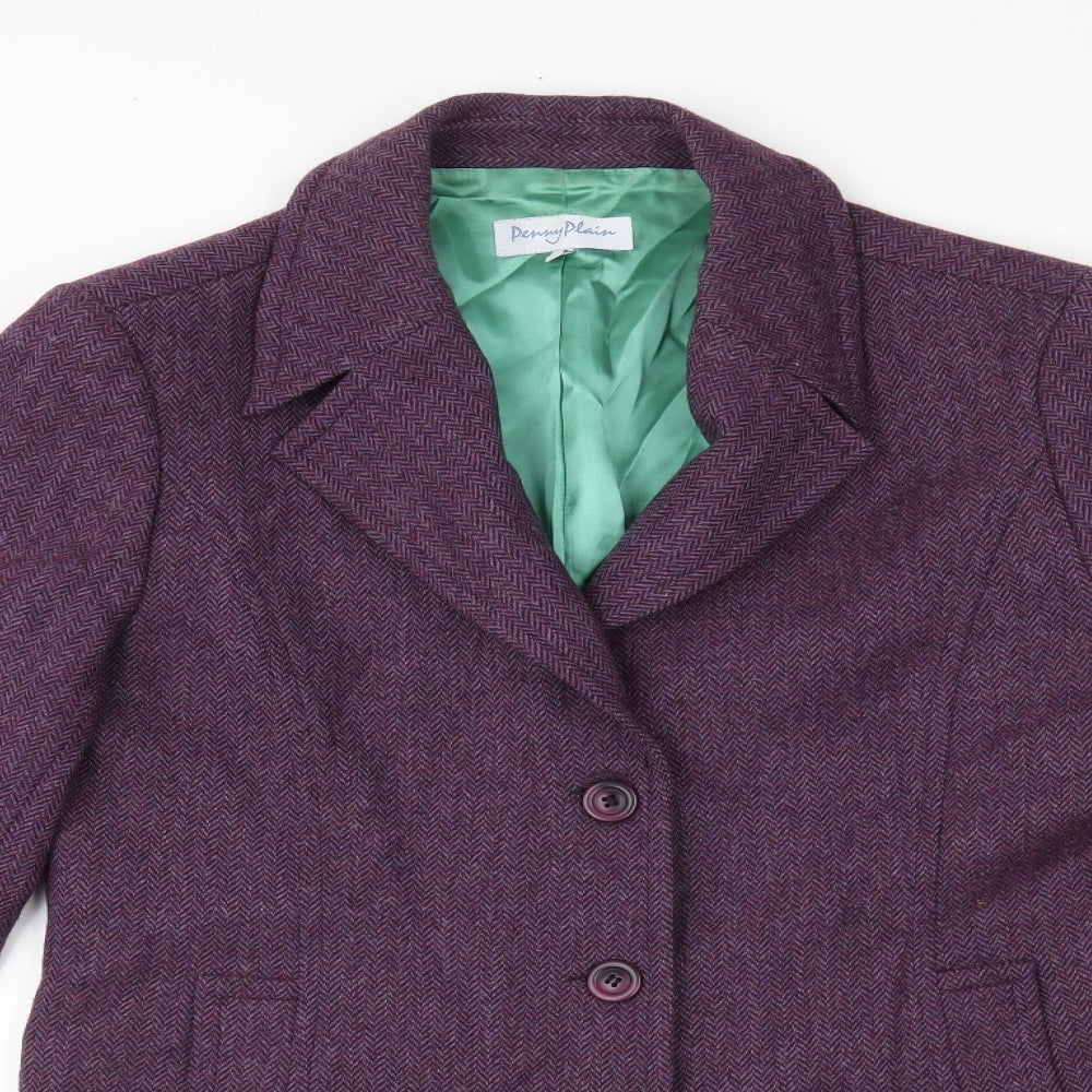 Penny Plain Womens Purple   Jacket Coat Size 10