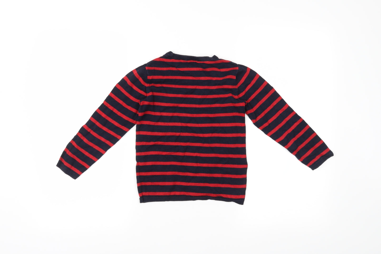 H&M Boys Red Striped  Pullover Jumper Size 5-6 Years