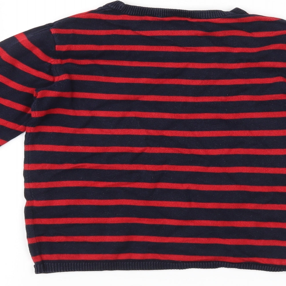 H&M Boys Red Striped  Pullover Jumper Size 5-6 Years