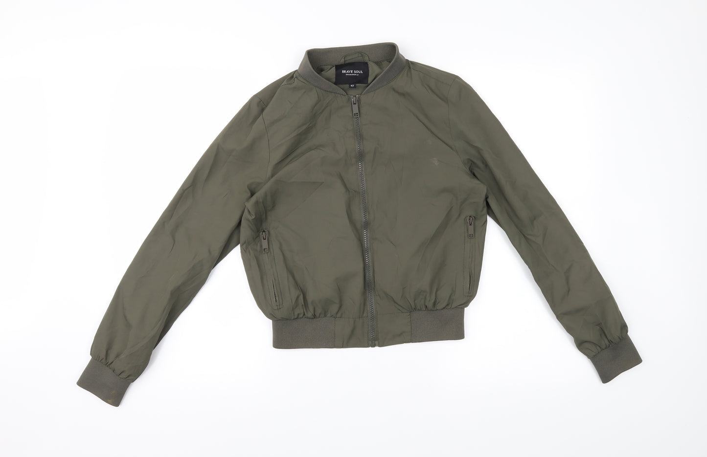 Brave Soul Womens Green   Bomber Jacket Coat Size 8