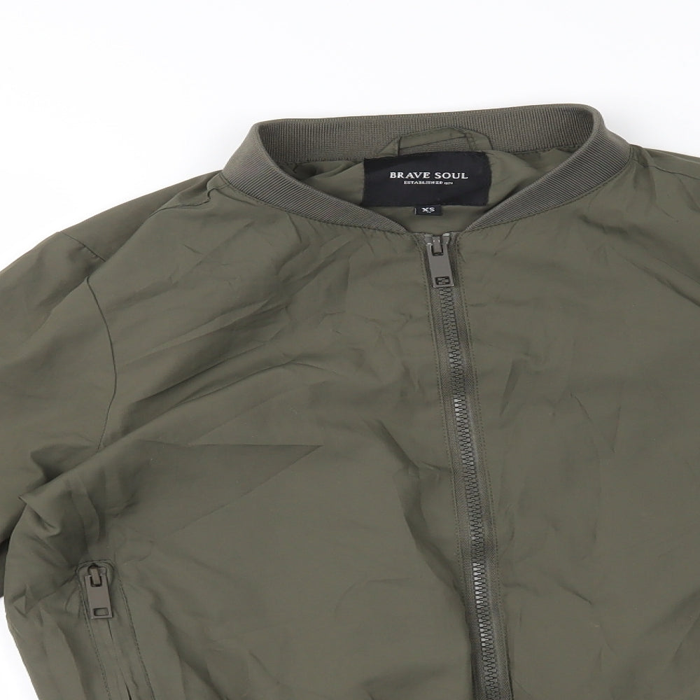Brave Soul Womens Green   Bomber Jacket Coat Size 8