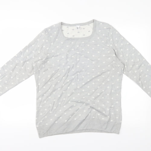 Preworn Womens Grey Polka Dot  Pullover Jumper Size 16