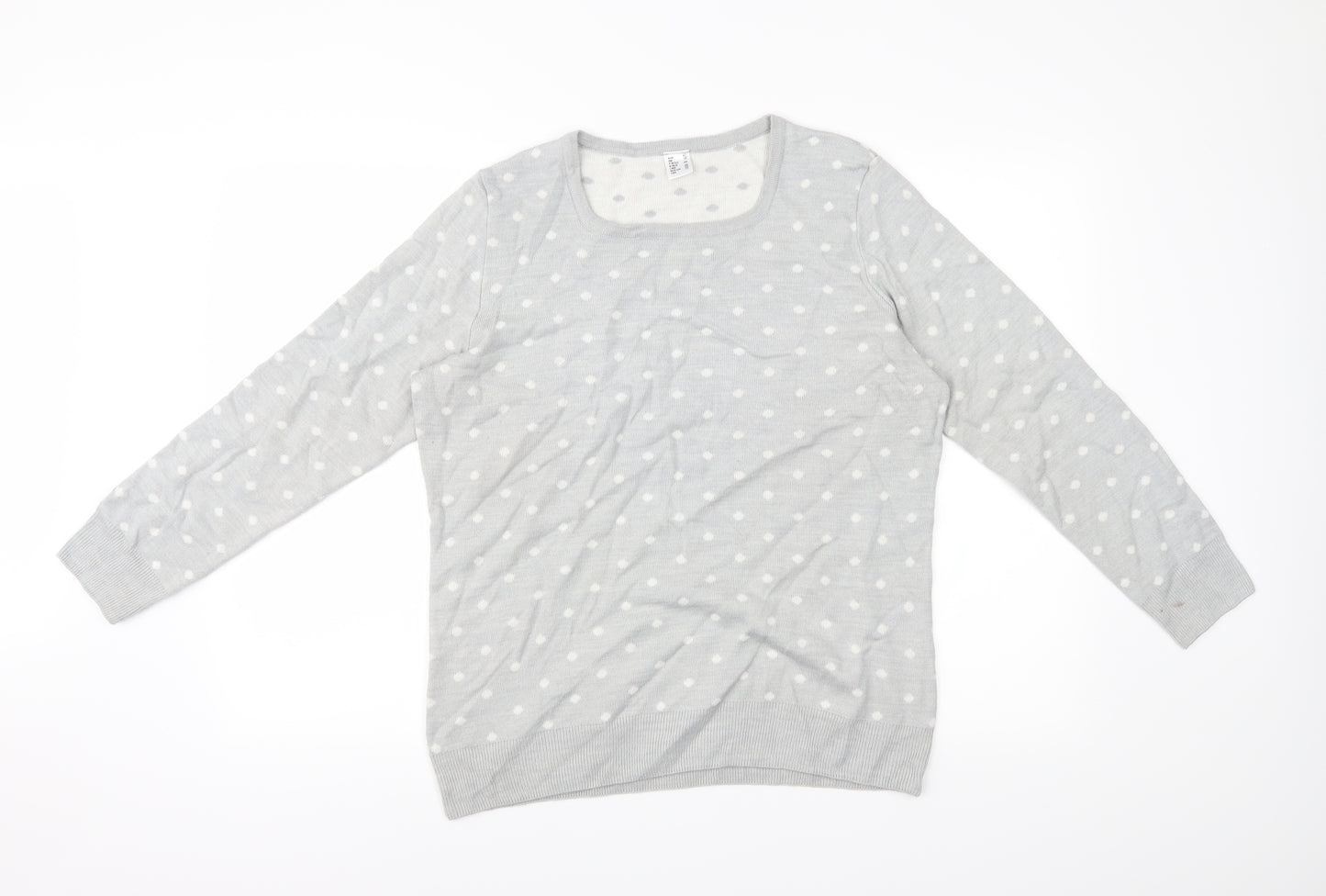 Preworn Womens Grey Polka Dot  Pullover Jumper Size 16