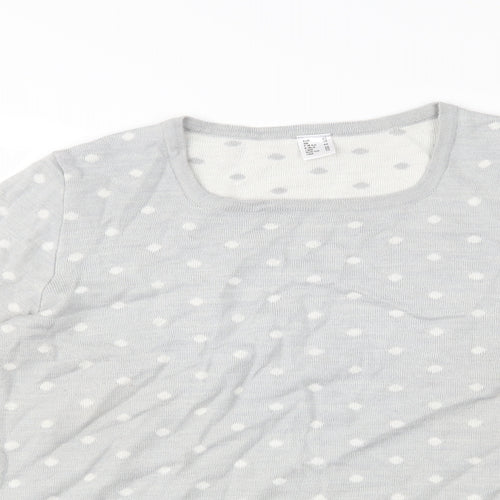 Preworn Womens Grey Polka Dot  Pullover Jumper Size 16