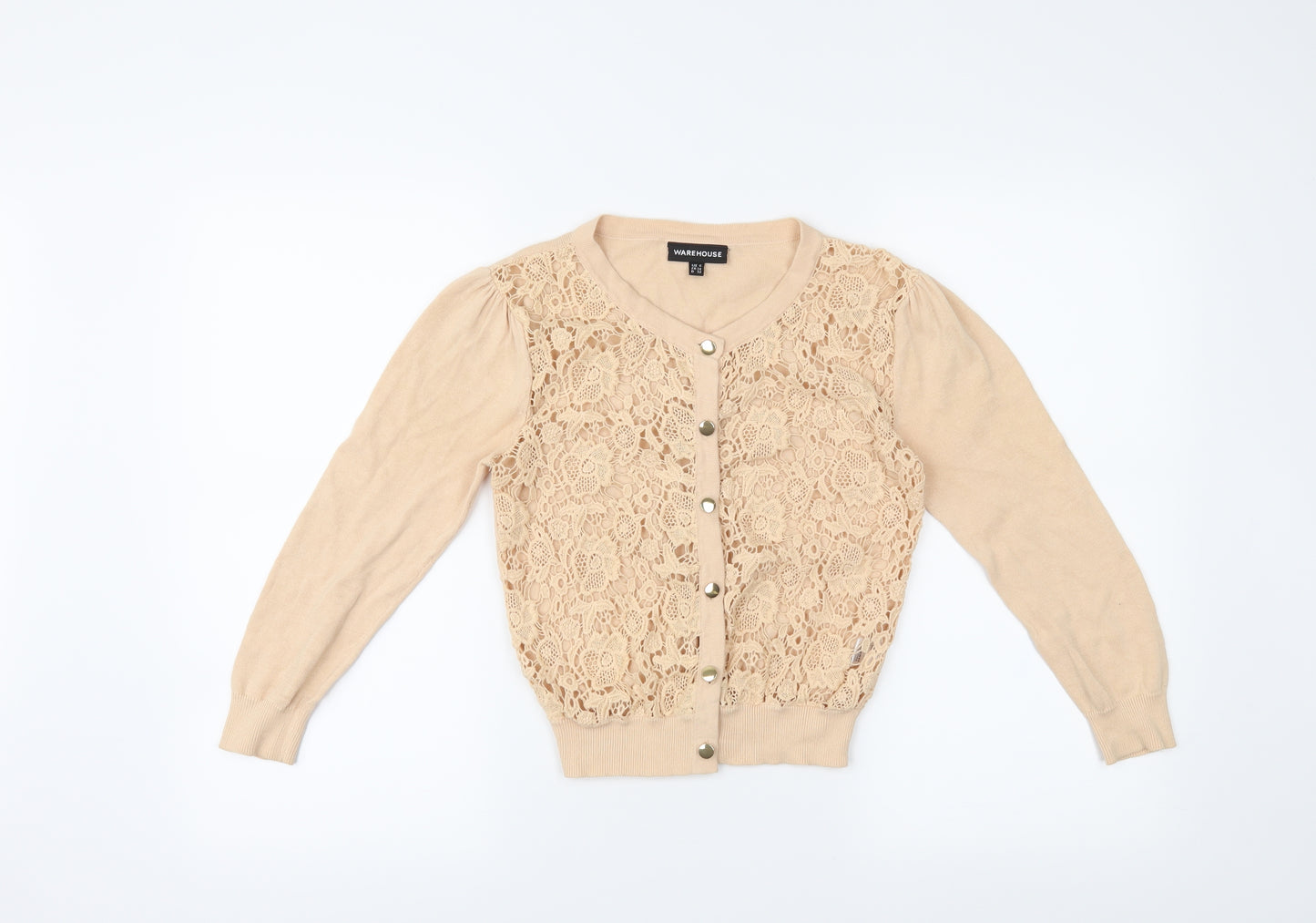 Warehouse Womens Beige   Cardigan Jumper Size 6