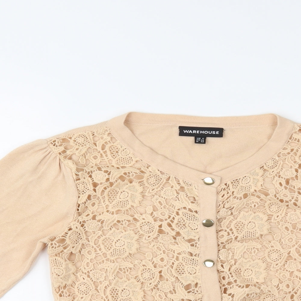 Warehouse Womens Beige   Cardigan Jumper Size 6