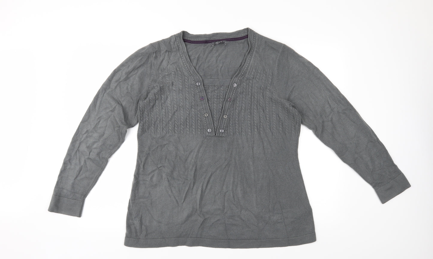 M&S Womens Grey   Pullover Jumper Size 18