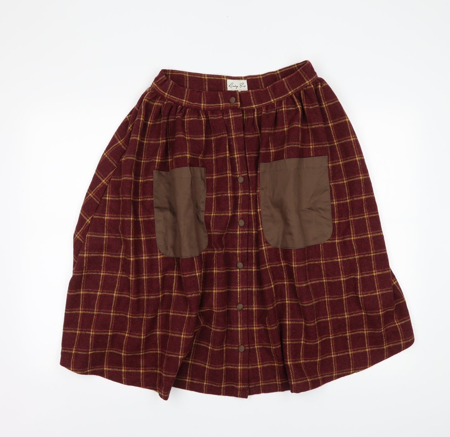 Lindy Bop Womens Red Check  A-Line Skirt Size 12
