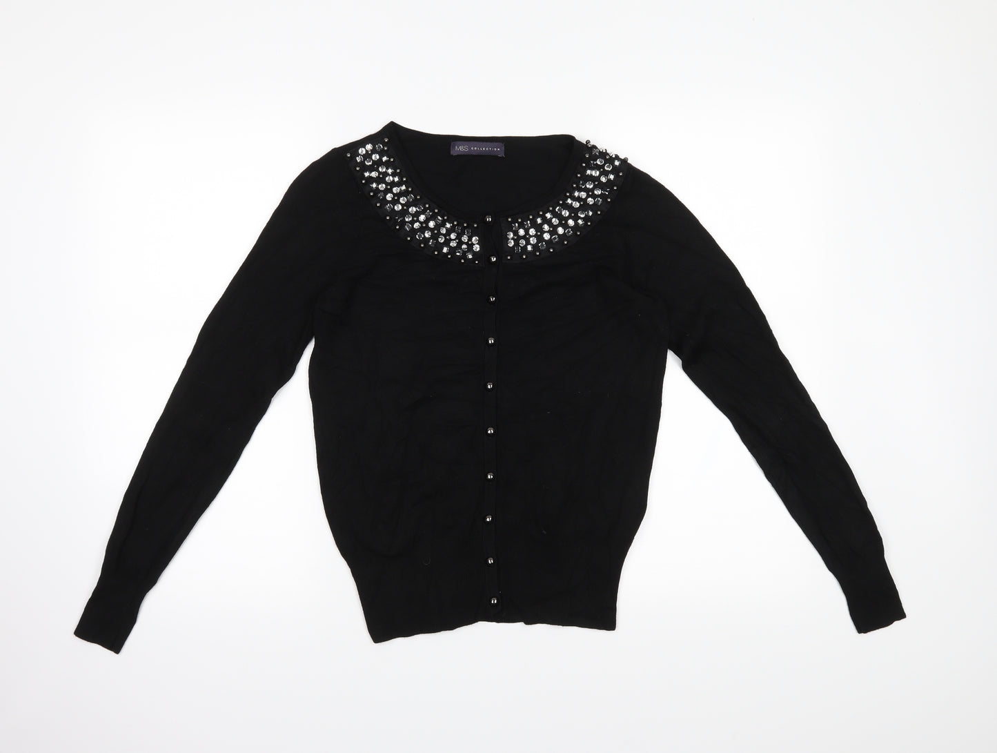 M&S Womens Black   Cardigan Jumper Size 10