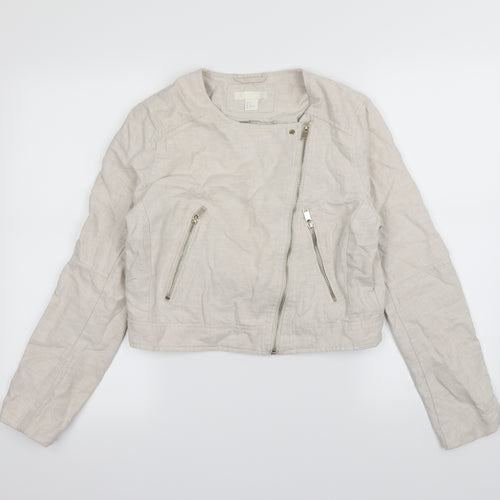 H&M Womens White   Jacket Coat Size 10