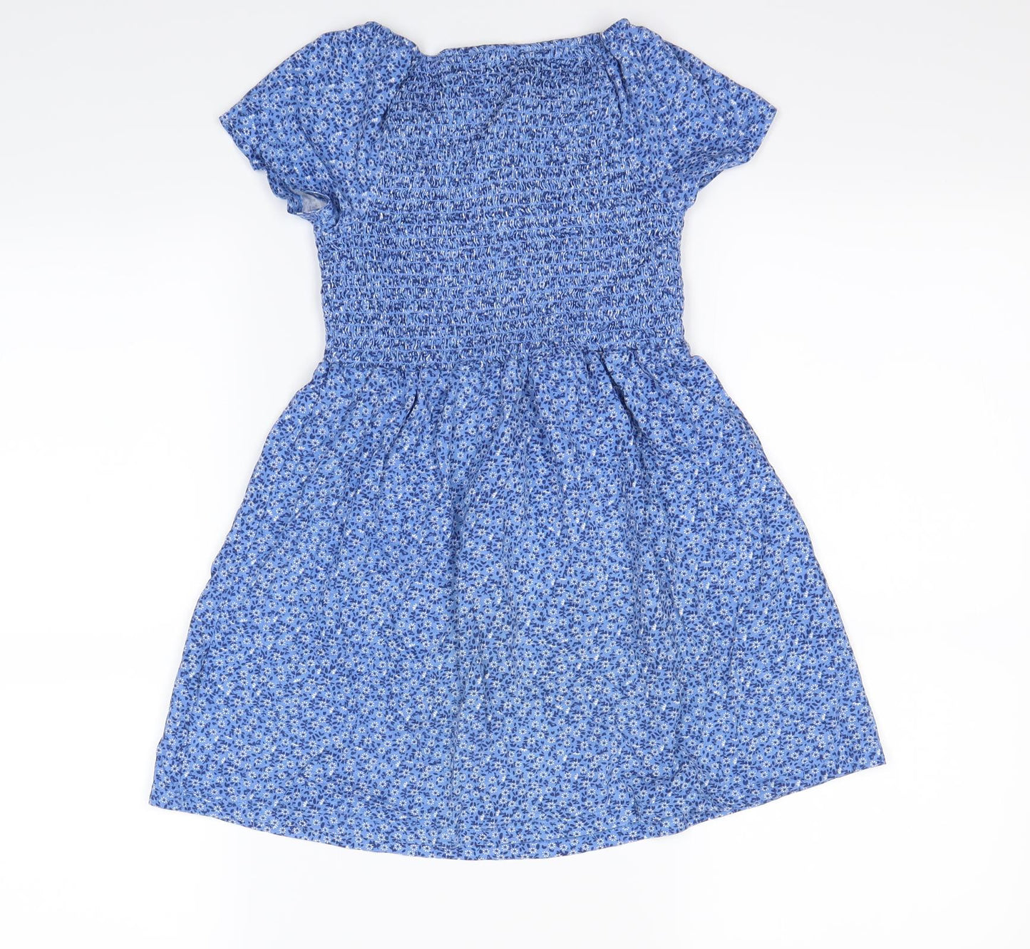 H&M  Girls Blue Floral  Fit & Flare  Size 6-7 Years