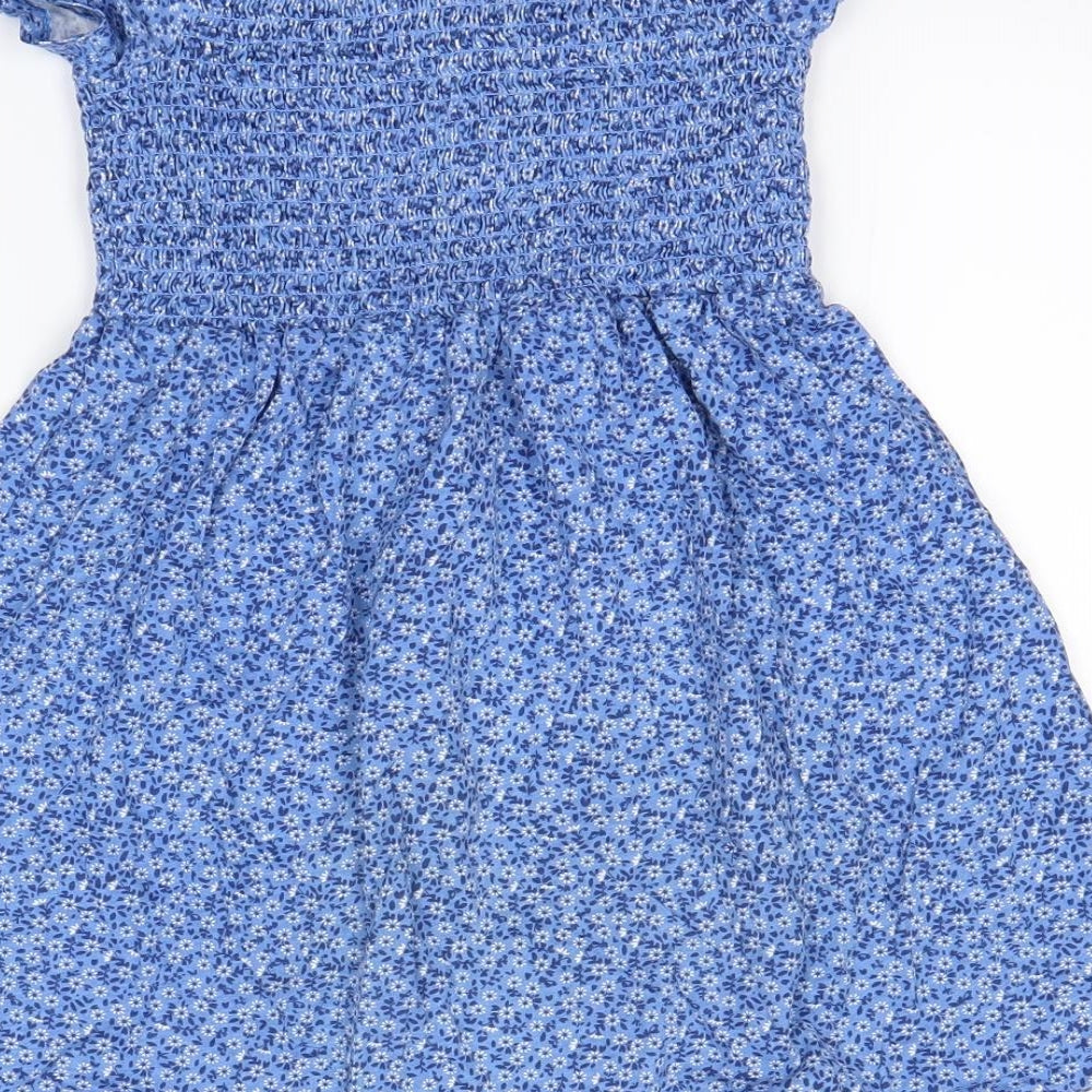 H&M  Girls Blue Floral  Fit & Flare  Size 6-7 Years