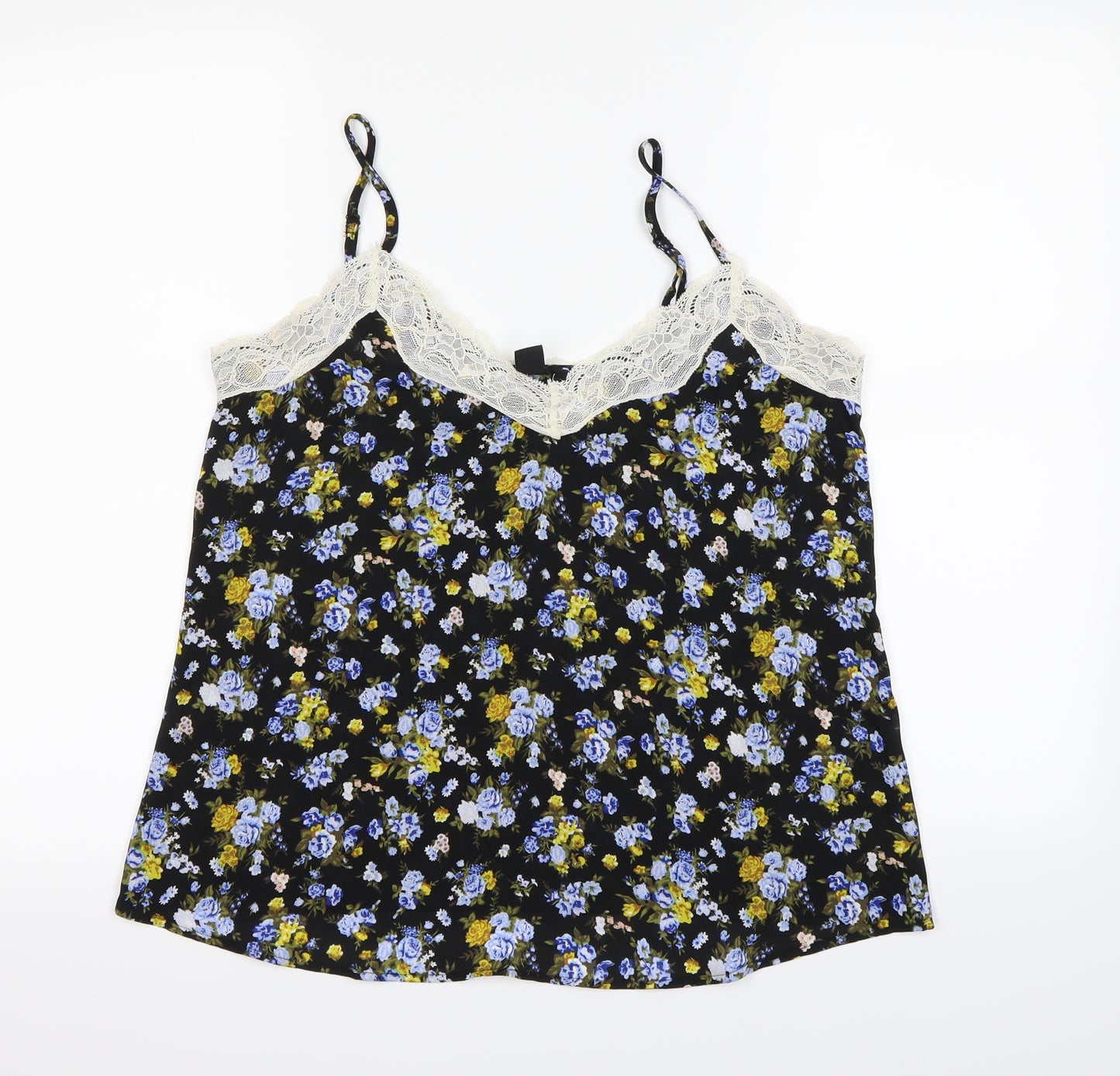 FOREVER 21 Womens Black Floral  Camisole Tank Size M