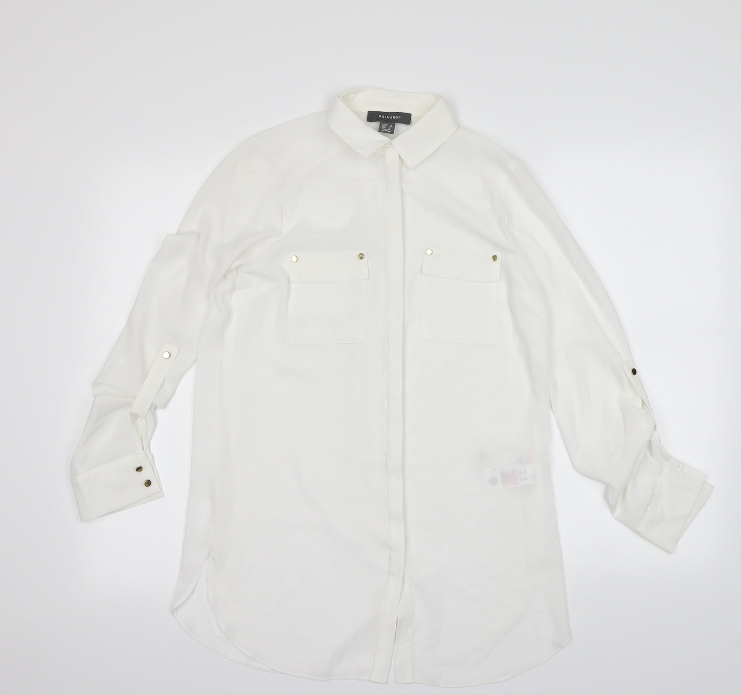Primark Womens White   Basic Button-Up Size 8
